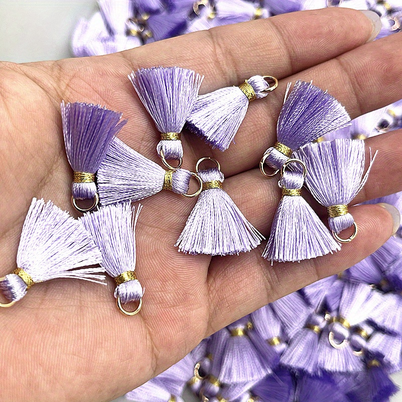 10pcs Metal Mini Split Ring Tassel Decorative Pendants